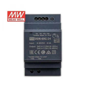 DDR-60G-24, DC/DC преобразователь, 60Вт, вход 9-36В,выход 24В/2.5А Mean Well DDR-60G-24, DC/DC преобразователь, 60Вт, вход 9-36В,выход 24В/2.5А Mean Well